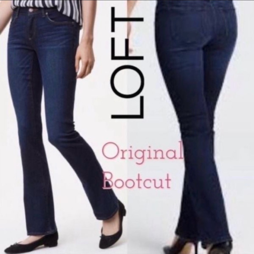 LOFT Original Bootcut Jeans in a Dark Wash